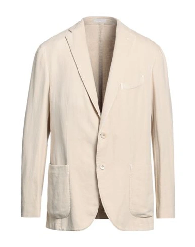 Boglioli Man Suit Jacket Sand Size 44 Linen In Beige