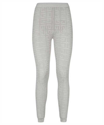 Givenchy Lace Monogram Stretch Legging Trousers In Grey
