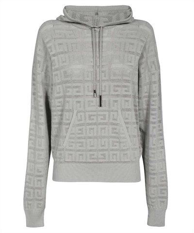 Givenchy 4g Logo Allover Hoodie In Grey