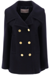 VALENTINO DIAGONAL DOUBLE WOOL DOUBLE BREASTED PEACOAT