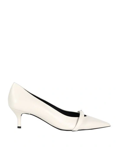 Furla Woman Pumps Cream Size 9 Ovine Leather In White