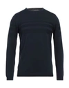 Avignon Man Sweater Midnight Blue Size Xl Merino Wool In Blue