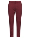Dondup Man Pants Burgundy Size 31 Cotton, Elastane In Red