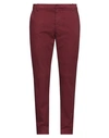 Dondup Man Pants Burgundy Size 30 Cotton, Elastane In Red