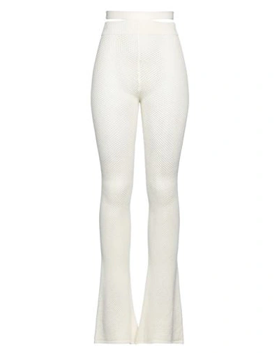 Andreädamo Andreādamo Woman Pants Cream Size Xl Viscose, Polyester, Polyamide, Elastane In White