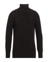 Drumohr Man Turtleneck Dark Brown Size 44 Lambswool