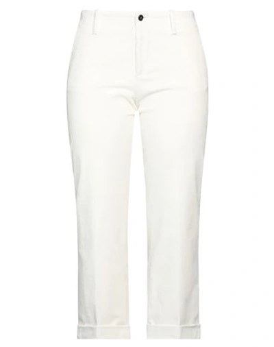 Berwich Woman Pants Ivory Size 6 Cotton, Elastane In White