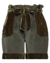 Manila Grace Woman Shorts & Bermuda Shorts Military Green Size 4 Viscose, Cotton, Elastane, Polyamid In Green