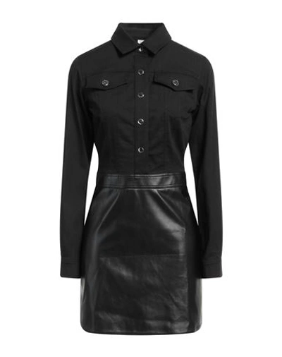 Liu •jo Woman Mini Dress Black Size 12 Cotton, Elastane, Polyester