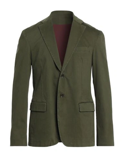Dondup Man Blazer Lead Size 40 Cotton, Polyester, Polyamide, Elastane In Green