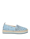 Kenzo Woman Espadrilles Sky Blue Size 5 Textile Fibers In Blue