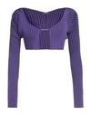 Jacquemus Woman Sweater Dark Purple Size 8 Viscose, Polyamide, Elastane, Polyester