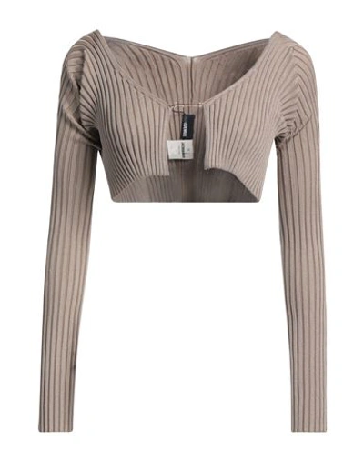 Jacquemus Woman Sweater Light Brown Size 6 Viscose, Polyamide, Elastane, Polyester In Beige
