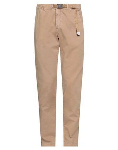 White Sand Man Pants Camel Size 30 Cotton, Elastane In Beige