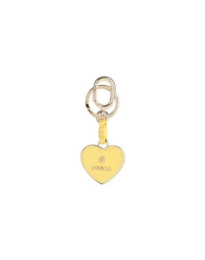 Furla Camelia Keyring Heart Woman Key Ring Yellow Size - Metal, Leather