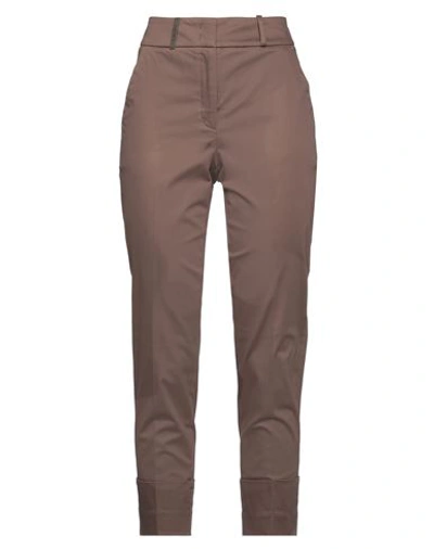 Peserico Woman Pants Brown Size 2 Cotton, Ecoya