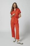 PISTOLA JORDAN ZIP-UP JUMPSUIT IN RED, WOMEN'S AT URBAN OUTFITTERS