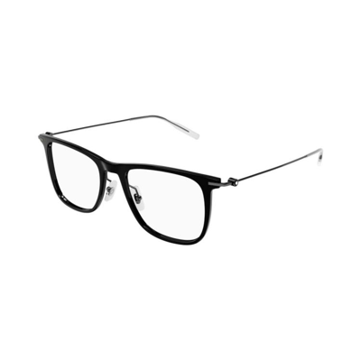 Montblanc 万宝龙 男女同款 经典方形金属框架光学眼镜mb0206o In Black