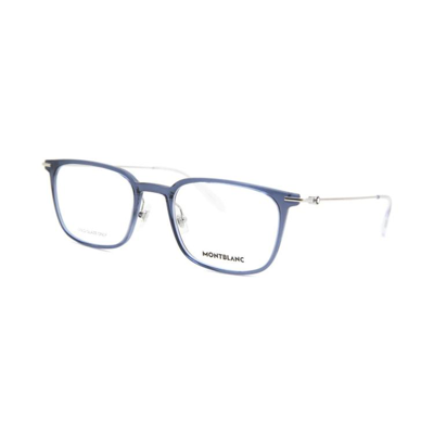 Montblanc 万宝龙 男女同款 经典方形金属框架光学眼镜mb0100o In Blue