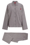 HUGO PAJAMAS WITH CHECK PATTERN AND BRANDING