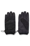 HUGO BOSS PADDED GLOVES WITH TONAL MONOGRAM DETAILS AND FLANNEL LINING