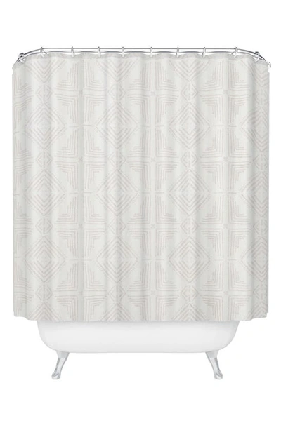 Deny Designs Schatzi Nora Tile Shower Curtain In White
