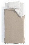 Deny Designs Lad Triangle Stripe 2-piece Duvet Set In Beige
