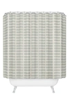 Deny Designs Lateral Block Print Shower Curtain In Cream