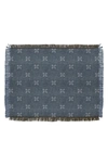 Deny Designs Lad Mud Cloth Throw Blanket In Blue