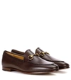 Gucci Jordaan Leather Loafers In Brown