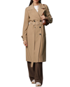 Avec Les Filles Stretch Crepe Double Breasted Trench Coat