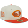 New Era Men's  Cream, Scarlet San Francisco 49ers City Icon 59fifty Fitted Hat In Cream