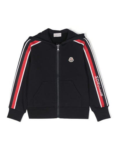 Moncler Kids' Blue Sweatshirt For Baby Boy With Logo