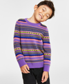 CHARTER CLUB HOLIDAY LANE LITTLE BOYS BRIGHT STRIPE FAIR ISLE SWEATER, CREATED FOR MACY'S