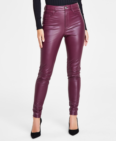 Inc International Concepts Women's Faux-leather Skinny Pants, Created For Macy's In Port