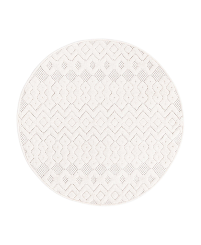 Bayshore Home High-low Pile Latisse Textured Outdoor Lto02 3' X 3' Round Area Rug In Ivory