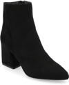 JOURNEE COLLECTION WOMEN'S SORREN TRU COMFORT FOAM COVERED BLOCK HEEL POINTED TOE BOOTIES