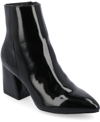 Journee Collection Women's Sorren Tru Comfort Foam Covered Block Heel Pointed Toe Booties Women's Shoes In Black