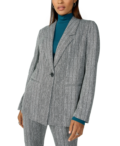 Sanctuary City Notched Collar Blazer In Herringbone