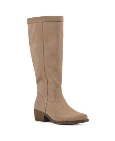 White Mountain Women's Altitude Regular Calf Knee High Boots In Beachwood Suede