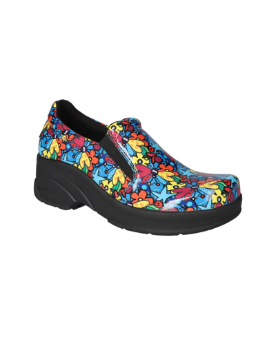 Easy Street Easy Works By  Women's Appreciate Clogs In Trendy Garden Patent Leather