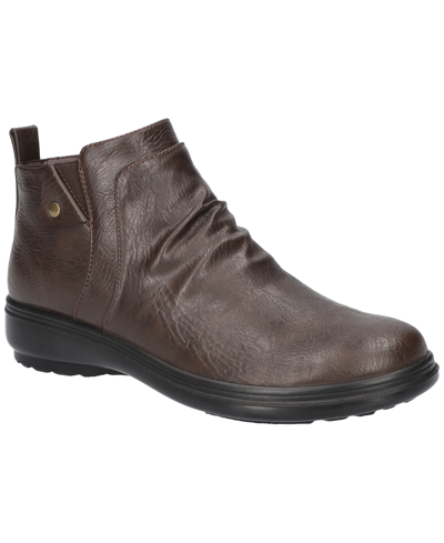 Easy Street Ariadne Womens Zipper Manmade Ankle Boots In Brown