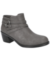 Easy Street Fernanda Womens Faux Leather Block Heel Ankle Boots In Gray Matte