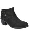 Easy Street Fernanda Womens Faux Leather Booties Ankle Boots In Black Matte