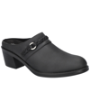 Easy Street Gilly Womens Faux Leather Block Heel Mules In Black