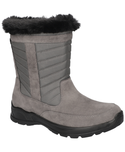 Easy Street Women's Frazer Slip Resistant And Waterproof Side Zip Boots In Gray Suede