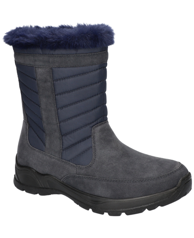 Easy Street Women's Frazer Slip Resistant And Waterproof Side Zip Boots In Navy