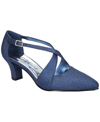 Easy Street Women's Elegance Cross Strap Front Pumps In Blue