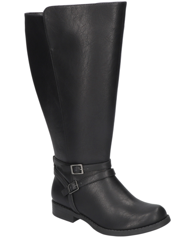 Easy Street Jewel Plus Block Heeled Boot In Black