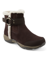 Easy Spirit Elinor Womens Suede Faux Fur Lined Winter & Snow Boots In Dark Brown Suede